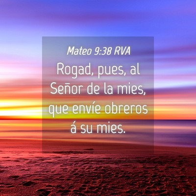 Picture 04 - Mateo 9:38 RVA - Rogad, pues, al Señor de la mies, que envíe - Bible Verse Picture