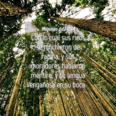 Picture 04 - Miqueas 6:12 RVA - Con lo cual sus ricos se hinchieron de rapiña, y - Bible Verse Picture