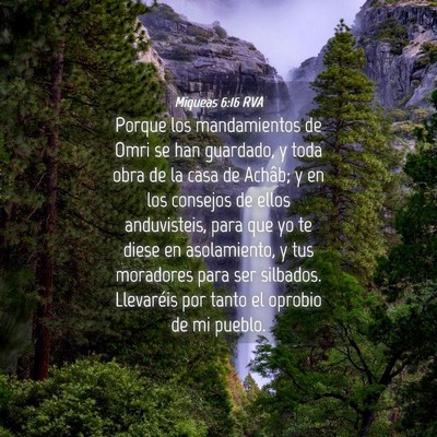 Picture 04 - Miqueas 6:16 RVA - Porque los mandamientos de Omri se han guardado, - Bible Verse Picture