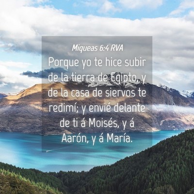 Picture 04 - Miqueas 6:4 RVA - Porque yo te hice subir de la tierra de Egipto, y - Bible Verse Picture
