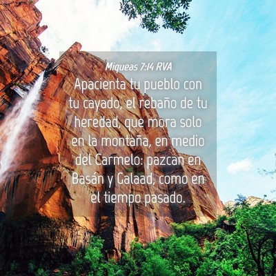 Picture 04 - Miqueas 7:14 RVA - Apacienta tu pueblo con tu cayado, el rebaño de - Bible Verse Picture