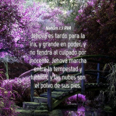 Picture 04 - Nahúm 1:3 RVA - Jehová es tardo para la ira, y grande en poder, - Bible Verse Picture