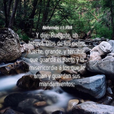 Picture 04 - Nehemías 1:5 RVA - Y dije: Ruégote, oh Jehová, Dios de los cielos, - Bible Verse Picture