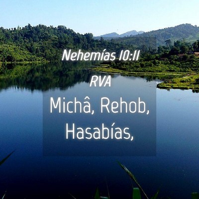 Picture 04 - Nehemías 10:11 RVA - Michâ, Rehob, - Bible Verse Picture