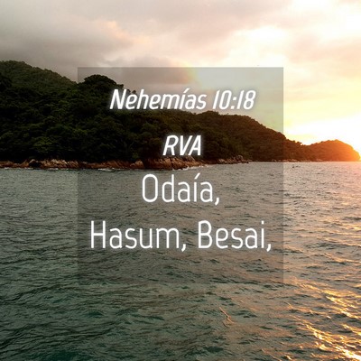 Picture 04 - Nehemías 10:18 RVA - Odaía, Hasum, - Bible Verse Picture
