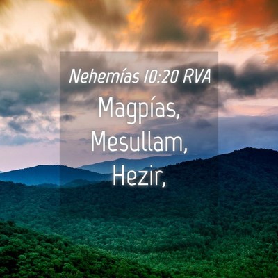 Picture 04 - Nehemías 10:20 RVA - Magpías, Mesullam, - Bible Verse Picture