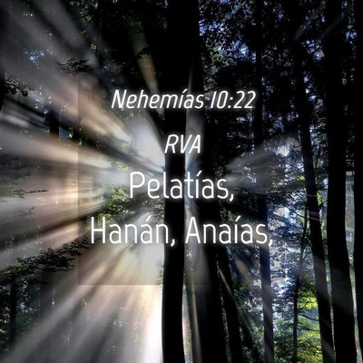 Picture 04 - Nehemías 10:22 RVA - Pelatías, Hanán, - Bible Verse Picture