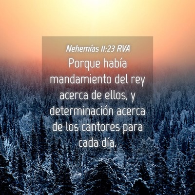Picture 04 - Nehemías 11:23 RVA - Porque había mandamiento del rey acerca de - Bible Verse Picture
