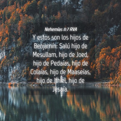 Picture 04 - Nehemías 11:7 RVA - Y estos son los hijos de Benjamín: Salú hijo de - Bible Verse Picture