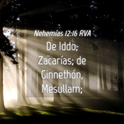 Picture 04 - Nehemías 12:16 RVA - De Iddo, Zacarías; de Ginnethón, - Bible Verse Picture