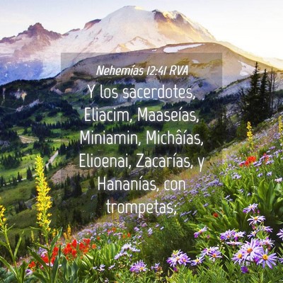 Picture 04 - Nehemías 12:41 RVA - Y los sacerdotes, Eliacim, Maaseías, Miniamin, - Bible Verse Picture