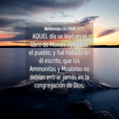 Picture 04 - Nehemías 13:1 RVA - AQUEL día se leyó en el libro de Moisés - Bible Verse Picture