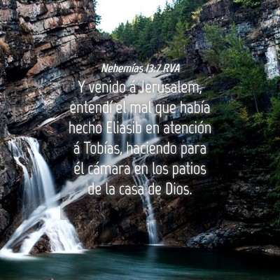 Picture 04 - Nehemías 13:7 RVA - Y venido á Jerusalem, entendí el mal que había - Bible Verse Picture