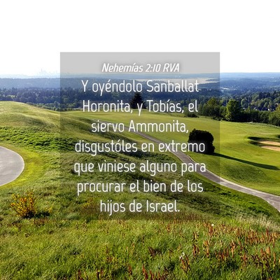 Picture 04 - Nehemías 2:10 RVA - Y oyéndolo Sanballat Horonita, y Tobías, el - Bible Verse Picture