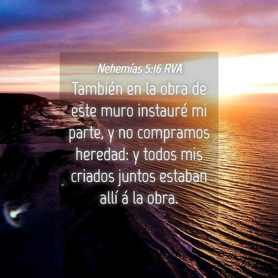 Picture 04 - Nehemías 5:16 RVA - También en la obra de este muro instauré mi - Bible Verse Picture