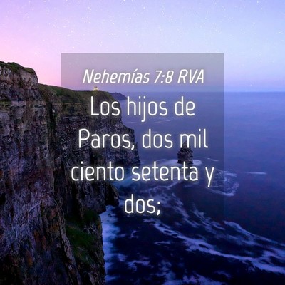 Picture 04 - Nehemías 7:8 RVA - Los hijos de Paros, dos mil ciento setenta y - Bible Verse Picture