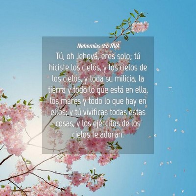 Picture 04 - Nehemías 9:6 RVA - Tú, oh Jehová, eres solo; tú hiciste los - Bible Verse Picture