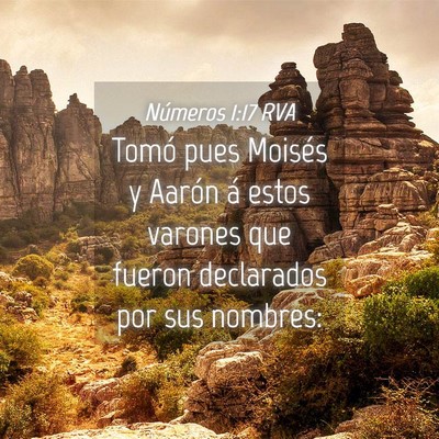 Picture 04 - Números 1:17 RVA - Tomó pues Moisés y Aarón á estos varones que - Bible Verse Picture