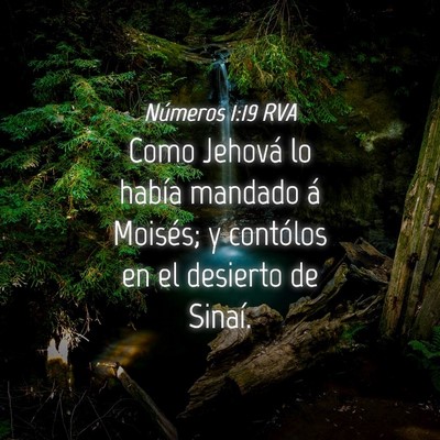 Picture 04 - Números 1:19 RVA - Como Jehová lo había mandado á Moisés; y - Bible Verse Picture