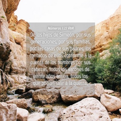 Picture 04 - Números 1:22 RVA - De los hijos de Simeón, por sus generaciones, - Bible Verse Picture