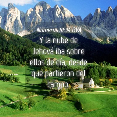 Picture 04 - Números 10:34 RVA - Y la nube de Jehová iba sobre ellos de día, - Bible Verse Picture