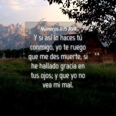 Picture 04 - Números 11:15 RVA - Y si así lo haces tú conmigo, yo te ruego que - Bible Verse Picture