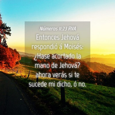 Picture 04 - Números 11:23 RVA - Entonces Jehová respondió á Moisés: ¿Hase - Bible Verse Picture