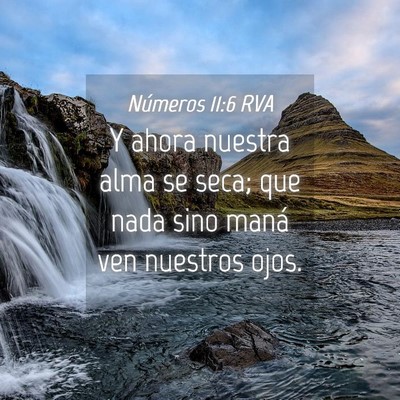 Picture 04 - Números 11:6 RVA - Y ahora nuestra alma se seca; que nada sino maná - Bible Verse Picture