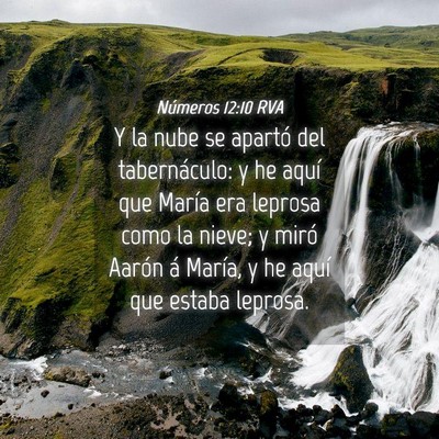 Picture 04 - Números 12:10 RVA - Y la nube se apartó del tabernáculo: y he aquí - Bible Verse Picture