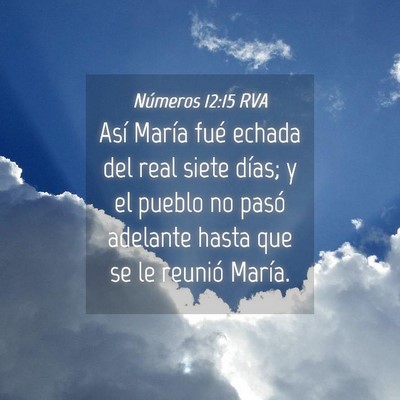 Picture 04 - Números 12:15 RVA - Así María fué echada del real siete días; y - Bible Verse Picture