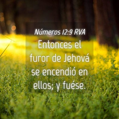 Picture 04 - Números 12:9 RVA - Entonces el furor de Jehová se encendió en - Bible Verse Picture