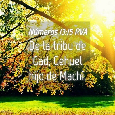 Picture 04 - Números 13:15 RVA - De la tribu de Gad, Gehuel hijo de - Bible Verse Picture