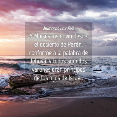 Picture 04 - Números 13:3 RVA - Y Moisés los envío desde el desierto de Parán, - Bible Verse Picture