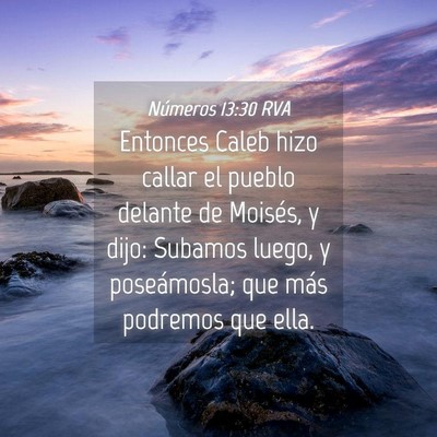 Picture 04 - Números 13:30 RVA - Entonces Caleb hizo callar el pueblo delante de - Bible Verse Picture