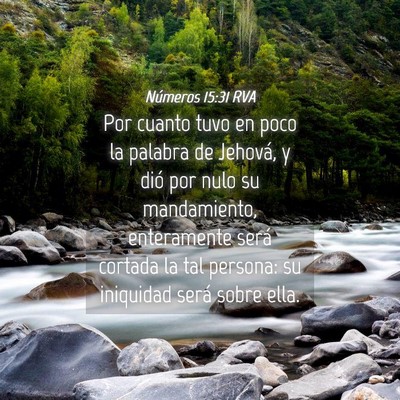 Picture 04 - Números 15:31 RVA - Por cuanto tuvo en poco la palabra de Jehová, y - Bible Verse Picture