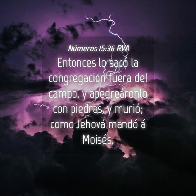 Picture 04 - Números 15:36 RVA - Entonces lo sacó la congregación fuera del - Bible Verse Picture