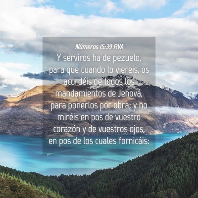 Picture 04 - Números 15:39 RVA - Y serviros ha de pezuelo, para que cuando lo - Bible Verse Picture