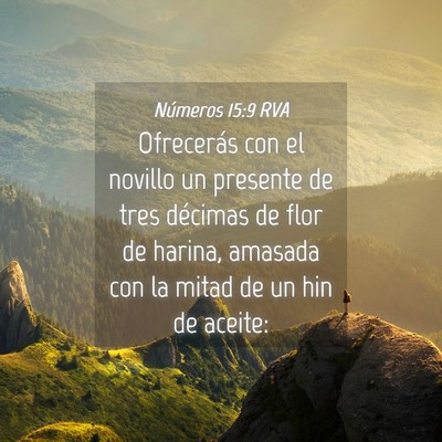 Picture 04 - Números 15:9 RVA - Ofrecerás con el novillo un presente de tres - Bible Verse Picture