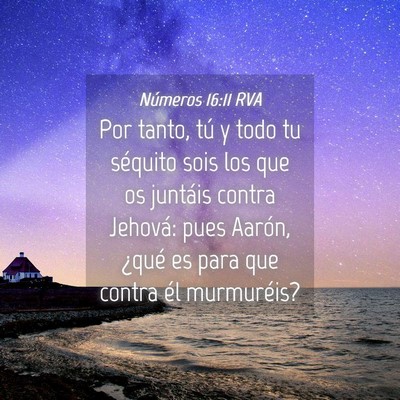 Picture 04 - Números 16:11 RVA - Por tanto, tú y todo tu séquito sois los que os - Bible Verse Picture