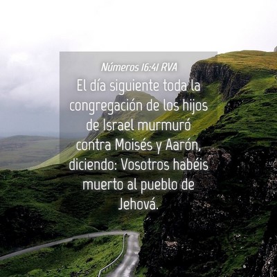 Picture 04 - Números 16:41 RVA - El día siguiente toda la congregación de los - Bible Verse Picture