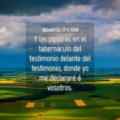 Picture 04 - Números 17:4 RVA - Y las pondrás en el tabernáculo del testimonio - Bible Verse Picture