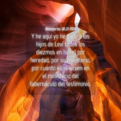 Picture 04 - Números 18:21 RVA - Y he aquí yo he dado á los hijos de Leví todos - Bible Verse Picture
