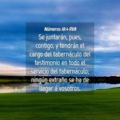 Picture 04 - Números 18:4 RVA - Se juntarán, pues, contigo, y tendrán el cargo - Bible Verse Picture