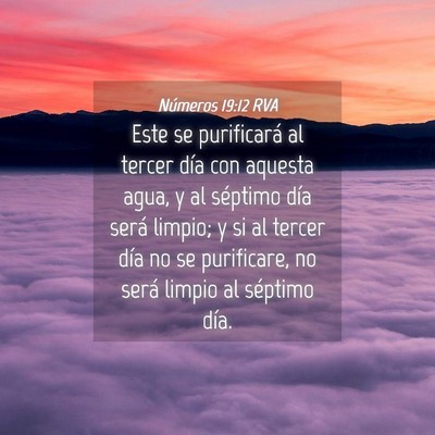 Picture 04 - Números 19:12 RVA - Este se purificará al tercer día con aquesta - Bible Verse Picture