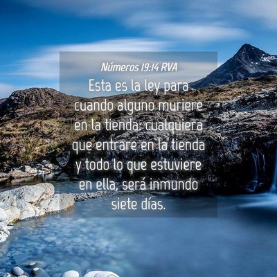 Picture 04 - Números 19:14 RVA - Esta es la ley para cuando alguno muriere en la - Bible Verse Picture