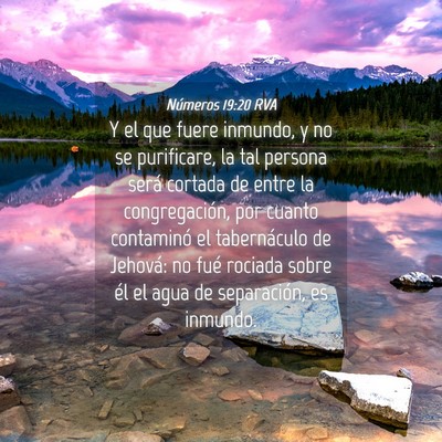 Picture 04 - Números 19:20 RVA - Y el que fuere inmundo, y no se purificare, la - Bible Verse Picture