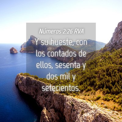 Picture 04 - Números 2:26 RVA - Y su hueste, con los contados de ellos, sesenta y - Bible Verse Picture