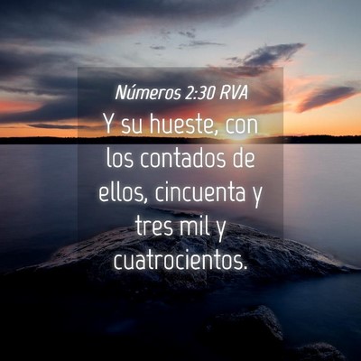 Picture 04 - Números 2:30 RVA - Y su hueste, con los contados de ellos, cincuenta - Bible Verse Picture