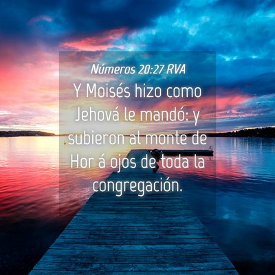 Picture 04 - Números 20:27 RVA - Y Moisés hizo como Jehová le mandó: y subieron - Bible Verse Picture