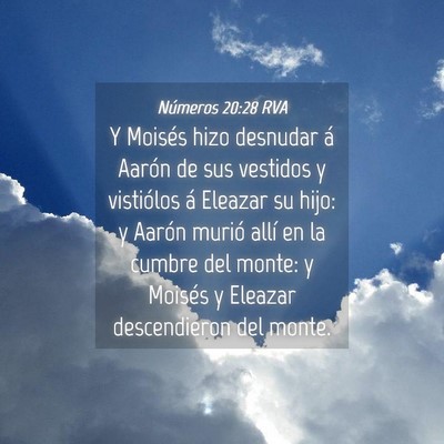 Picture 04 - Números 20:28 RVA - Y Moisés hizo desnudar á Aarón de sus vestidos - Bible Verse Picture